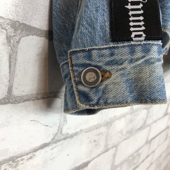 MARCELO BURLON County of Milan Men's Blue Denim Jacket SMALL CWYE004F18876207 - Picture 6 of 8